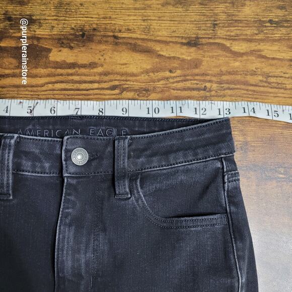 American Eagle Jeans 4 S Jegging Super Hi Rise 360 Next Level Stretch Black Wash - Picture 7 of 12